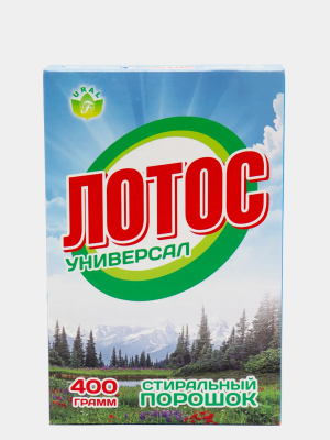 Лотос порошок стиральный 400 гр. универсал  24шт/уп Флора Вывод